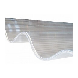Plaque De Polycarbonate Ondulé Alvéolaire (177/51 Mm) Clair, 3.05cm, L : - 92cm, E : 6 Mm