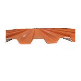 Plaque Pvc Nervurée Opaque 76/18 Terre Cuite, L : 90 Cm, L : 3 M