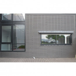 Bardage Ajouré Bois Composite Gris Anthracite, E : 1cm, L : 7.5 Cm, L : 270 Cm, Surface Couverte En M² - 0.2