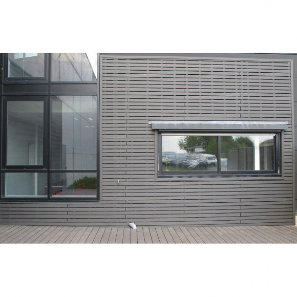 Bardage Ajouré Bois Composite Gris Anthracite, E : 1cm, L : 7.5 Cm, L : 270 Cm, Surface Couverte En M² - 0.2