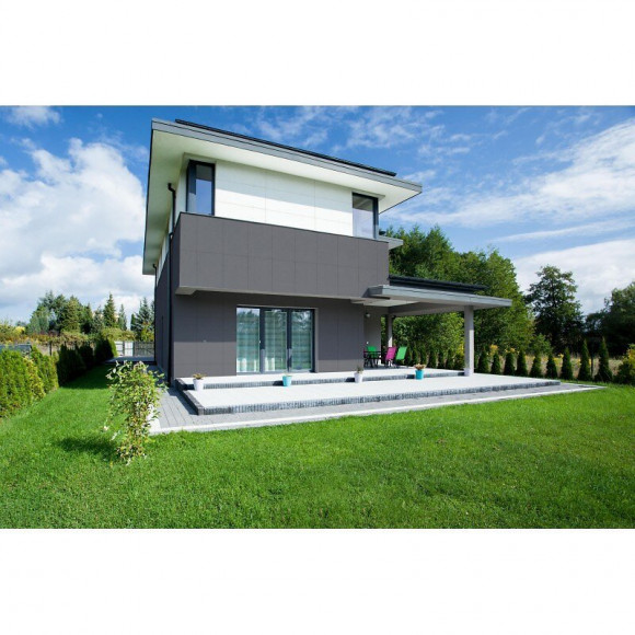 Panneau De Bardage Stratifié Hpl Compact Gris Anthracite, E : 6 Mm, L : 130 Cm, L : 61 Cm, Surface Couverte En M² - 0,79