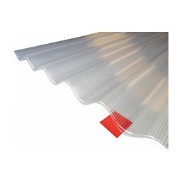 Plaque De Polycarbonate Ondulé Alvéolaire (177/51 Mm) Clair, 1.52m, L : - 92cm, E : 6 Mm