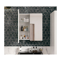 Armoire De Toilette Miroir 80 Cm - 2 Portes - Oslo - Allibert