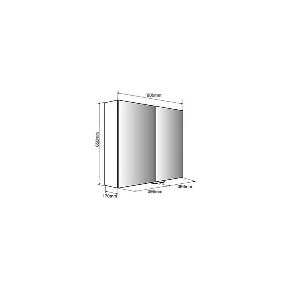 Armoire De Toilette Miroir 80 Cm - 2 Portes - Oslo - Allibert