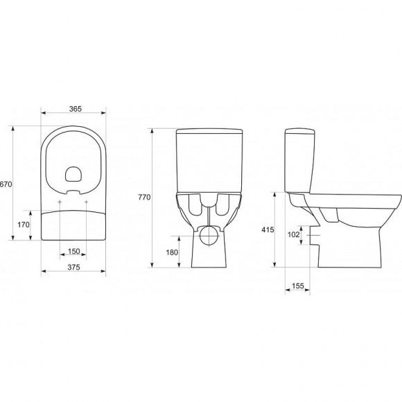 Wc À Poser Sans Bride Sortie Horizontale