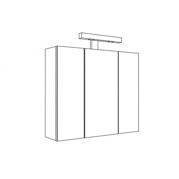 Armoire De Toilette 60 Cm Tryptique Éclairante Piano Blanche Mat