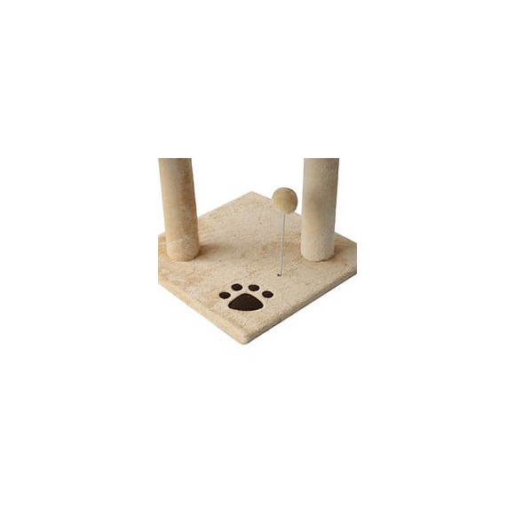Arbre À Chats Multi-équipements Griffoirs Grattoirs Plateformes Niche Corde Jouets 40l X 40l X 114h Cm Beige