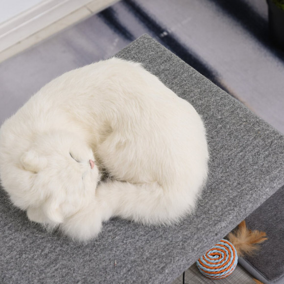 Arbre À Chats Design Contemporain Griffoir Grattoir Sisal Naturel Centre D'activités Niche Plateforme Jeu Boule Suspendue Gri