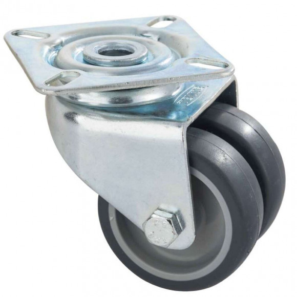 Roulette Double 5cm Platine À Visser 6cm