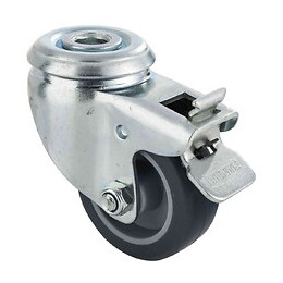 Roulette 5cm À Oeillet Alésage 11mm Avec Frein