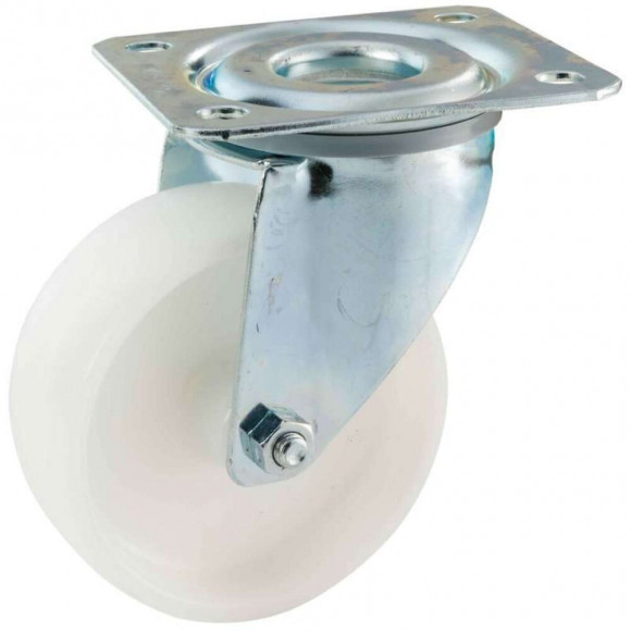 Roulette Pivotante Blanche De 100 Mm De Diamètre