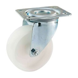 Roulette Pivotante Blanche De 100 Mm De Diamètre