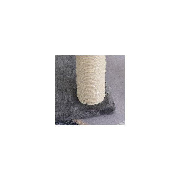 Arbre À Chat 2 Griffoirs Grattoirs Sisal Naturel Hamac Jeu 2 Boules Suspendues Peluche Haute Densité 400 G/m² Gris