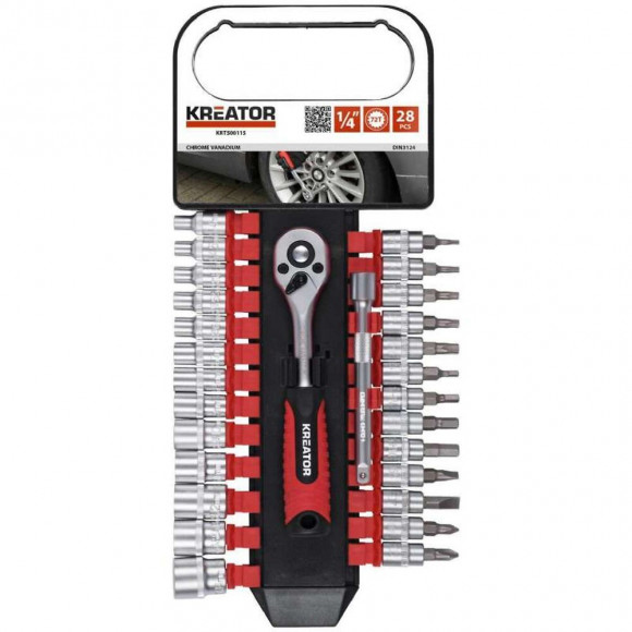 Coffret Embouts Et Douilles 1/4 Kreator  28pcs