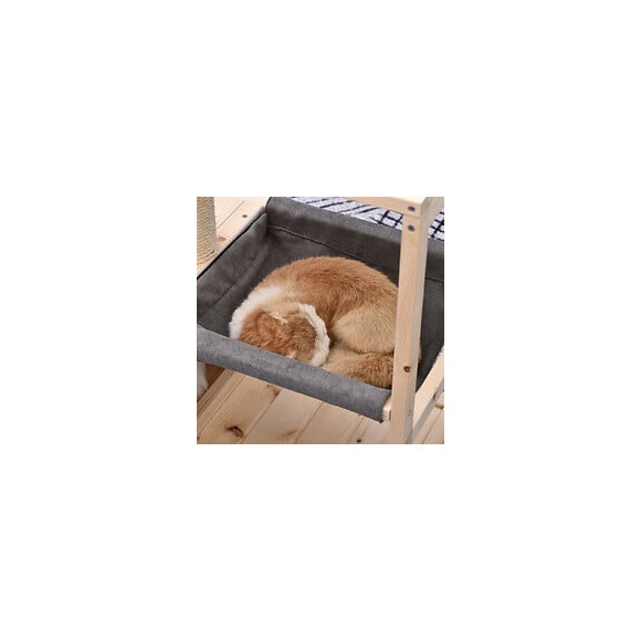 Arbre À Chat Design Contemporain Griffoir Grattoir Sisal Naturel Centre D'activités Niche Hamac Plate-formes Bois Massif Sapi