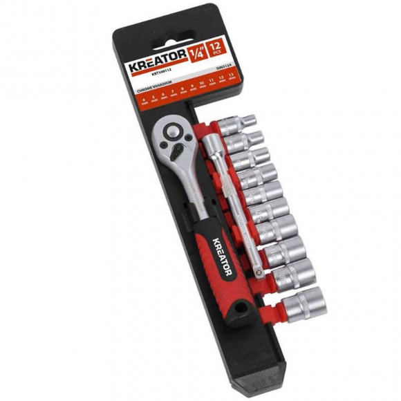 Coffret Cliquet 1/4 Avec Douilles  12pcs  Kreator