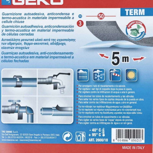 Mousse Isolante Pour Robinet 50mmx3mmx5m