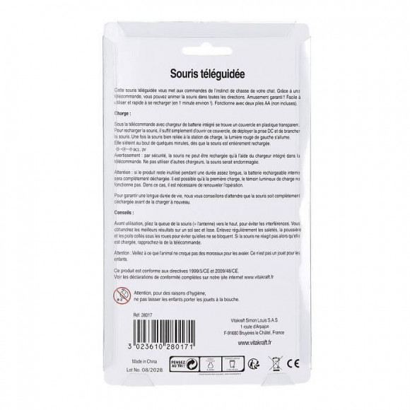 Vitakraft Jouet Souris Teleguidee Peluche - Pour Chat