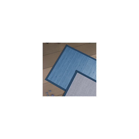 Tapis De Bain 80x50cm Antidérapant Et 100% Bambou - Kourou Turquoise
