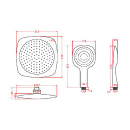 Douche De Tête Carrée Et Douchette A Main Picots Anticalcaires - White Shower Concept