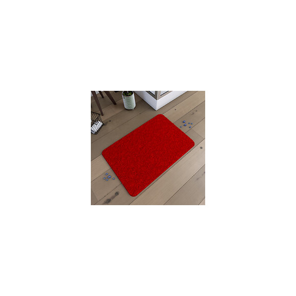 Tapis De Bain 60x90cm Antidérapant Et En Microfibre - Subtil Rouge