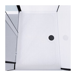 Cabine De Douche Rectangle 80x110 Cm À Porte Coulissante + Receveur En Acrylique Renforcé