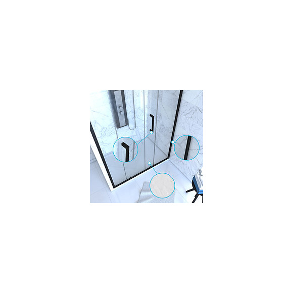 Pack Paroi Porte De Douche + Receveur A Poser - 120x90 Coulissante-crush Moon 120x90