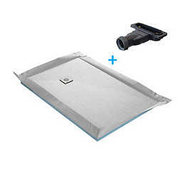 Receveur De Douche À Carreler Ultra Plat 185 X 90 Cm X 22 Mm + Natte Étanche + Siphon Ultra Plat