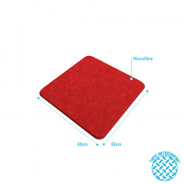 Tapis De Bain 60x60cm Antidérapant Et En Microfibre - Subtil Rouge