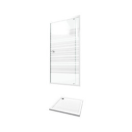 Pack Paroi Porte De Douche 80x185 A Ouverture Frontale + Receveur De Douche A Poser Extra Plat