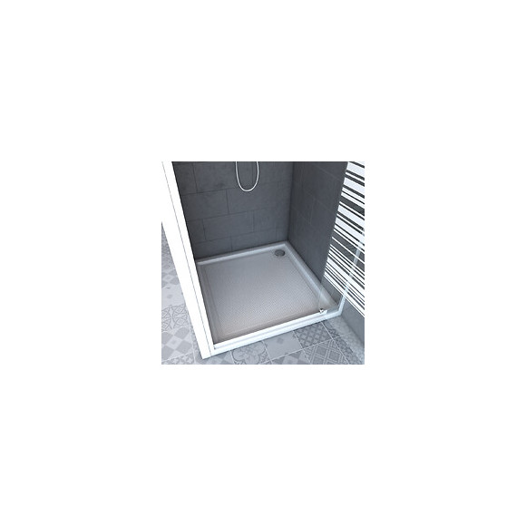Pack Paroi Porte De Douche 80x185 A Ouverture Frontale + Receveur De Douche A Poser Extra Plat