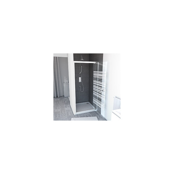 Pack Paroi Porte De Douche 80x185 A Ouverture Frontale + Receveur De Douche A Poser Extra Plat
