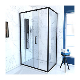 Pack Paroi Porte De Douche + Paroi Retour + Receveur A Poser - 120x80 Coulissante -crush Moon 120x80