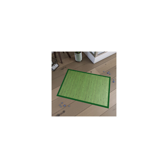 Tapis De Bain 80x50cm Antidérapant Et 100% Bambou - Kourou Vert