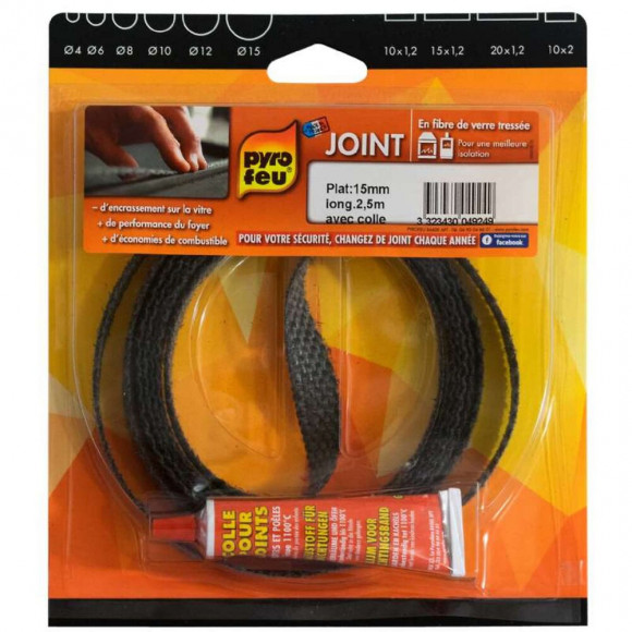 Joint Plat Pour Poêle Et Insert  Longueur 2,5m  15 X 1,2mm