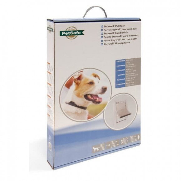 Petsafe Porte Staywell Cadre En Aluminium - Blanc - Pour Chat Ou Chien Jusqua 45 Kg
