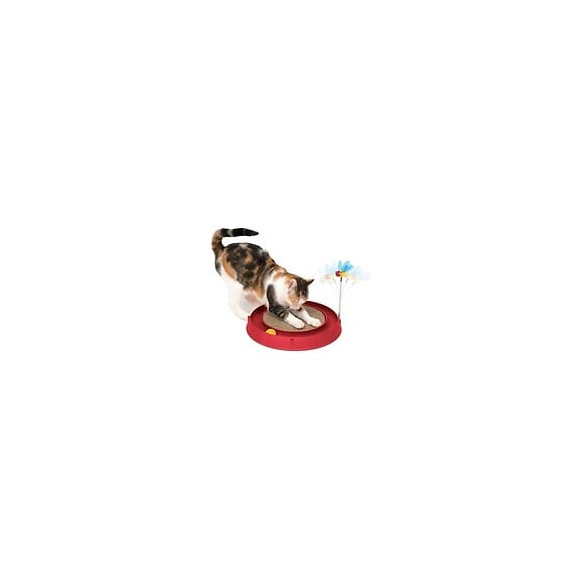 Cat It Cuircuit 3 En 1 Avec Balle Et Planche A Griffer - O 36 Cm - Rouge - Pour Chat