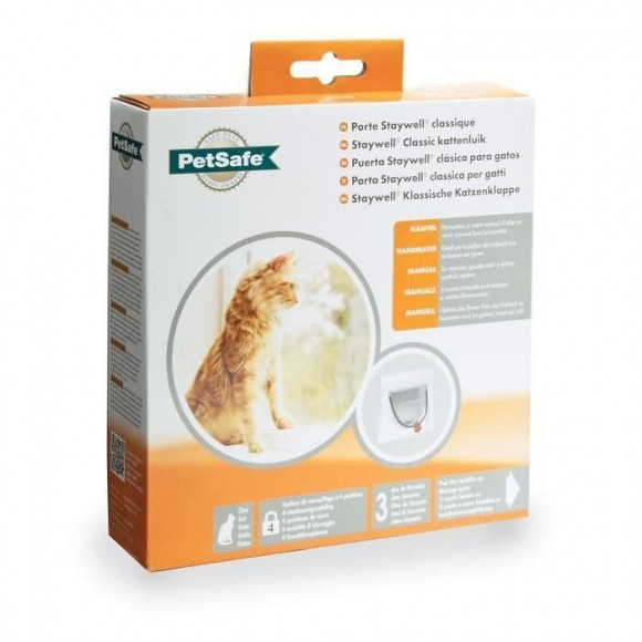 Petsafe Porte Staywell Classique 4 Positions - Blanc - Pour Chat