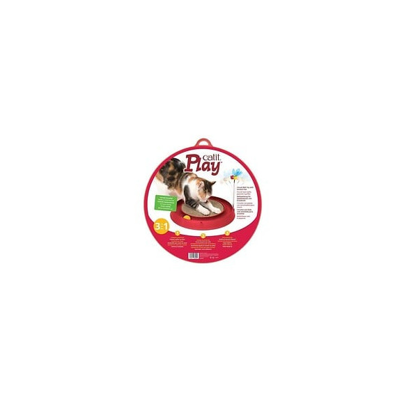 Cat It Cuircuit 3 En 1 Avec Balle Et Planche A Griffer - O 36 Cm - Rouge - Pour Chat