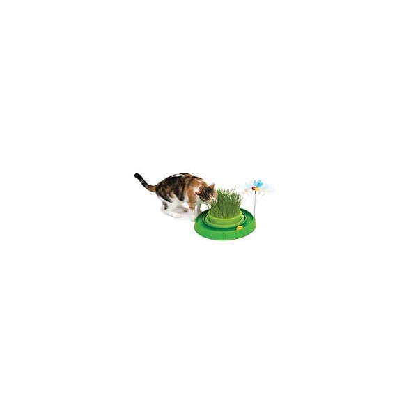 Cat It Cuircuit 3 En 1 Avec Balle Et Jardiniere Dherbe - O 36 Cm - Vert - Pour Chat