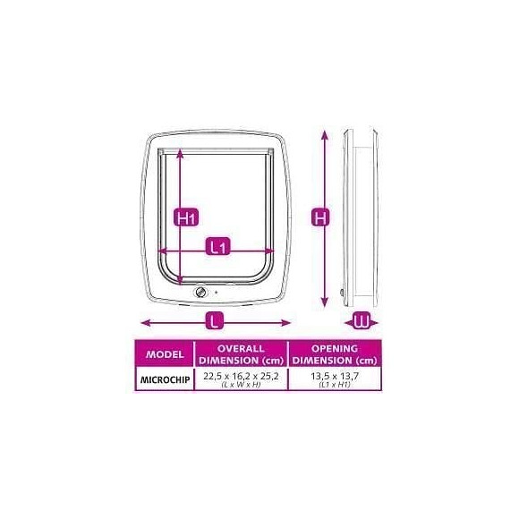 Ferplast Chatiere A Puce Swing Microchip - 22,5 X 16,2 X 25,2 Cm - Blanc - Pour Chat