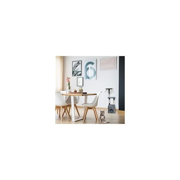 Poils + Plumes Arbre A Chat Omalley - 30 X 30 X 110 Cm - Gris