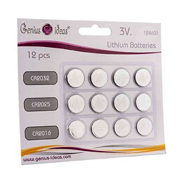 Lot De 12 Piles Boutons Batterie Lithium 3 V