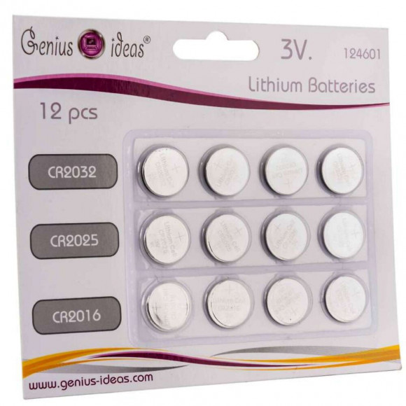 Lot De 12 Piles Boutons Batterie Lithium 3 V