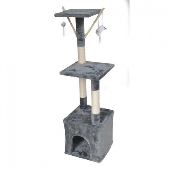 Poils + Plumes Arbre A Chat Omalley - 30 X 30 X 110 Cm - Gris