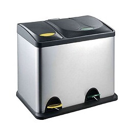 Poubelle Inox De Tri Sélectif 2 Bacs