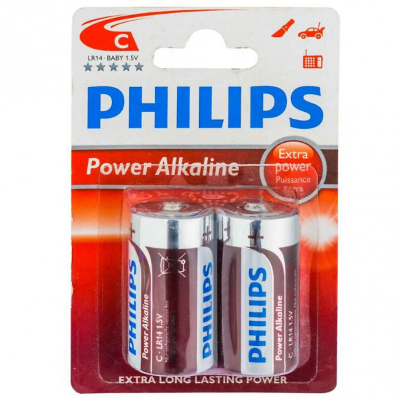 Pile Philips Lr14  C  Alcaline 2pcs