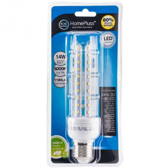 Ampoule Led 3 Tubes E27 8w Blanc/froid