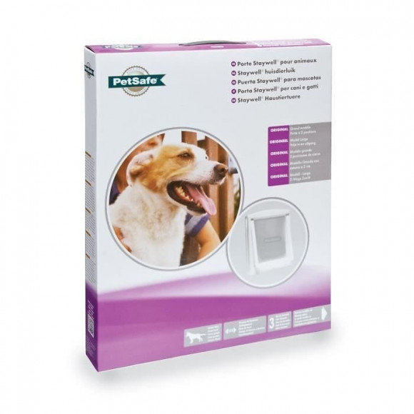 Petsafe Porte Staywell A 2 Positions - Blanc - Pour Chat Jusqua 45 Kg