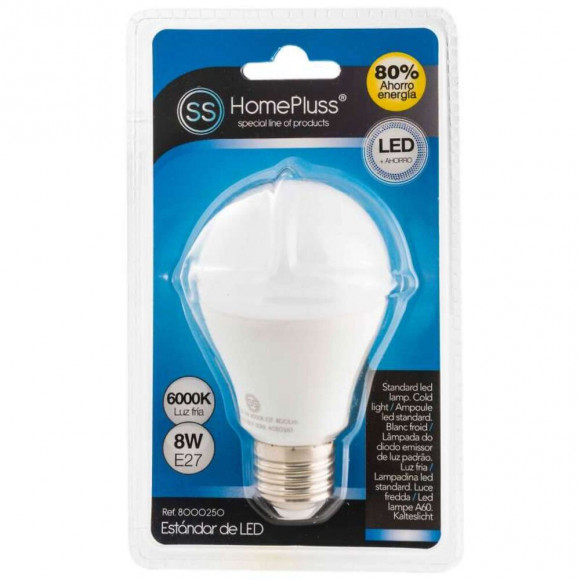 Ampoule Led Ronde E27 8w Blanc/froid